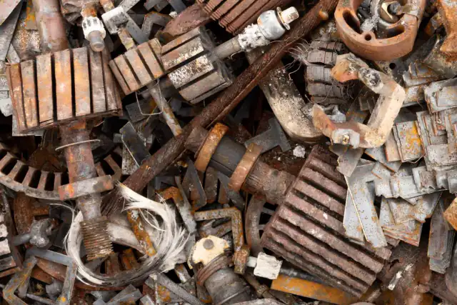Electric motor rotors and mixed metal scrap ready for sorting